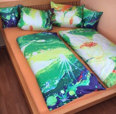 “Cosmic Flower“ BED LINEN Orange Blossom 100% finest Cotton
