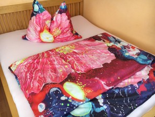 “Cosmic Flower“ BED LINEN Hibiscus 100% finest Cotton
