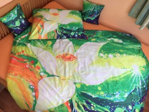 “Cosmic Flower“ BED LINEN Orange Blossom 100% finest Cotton